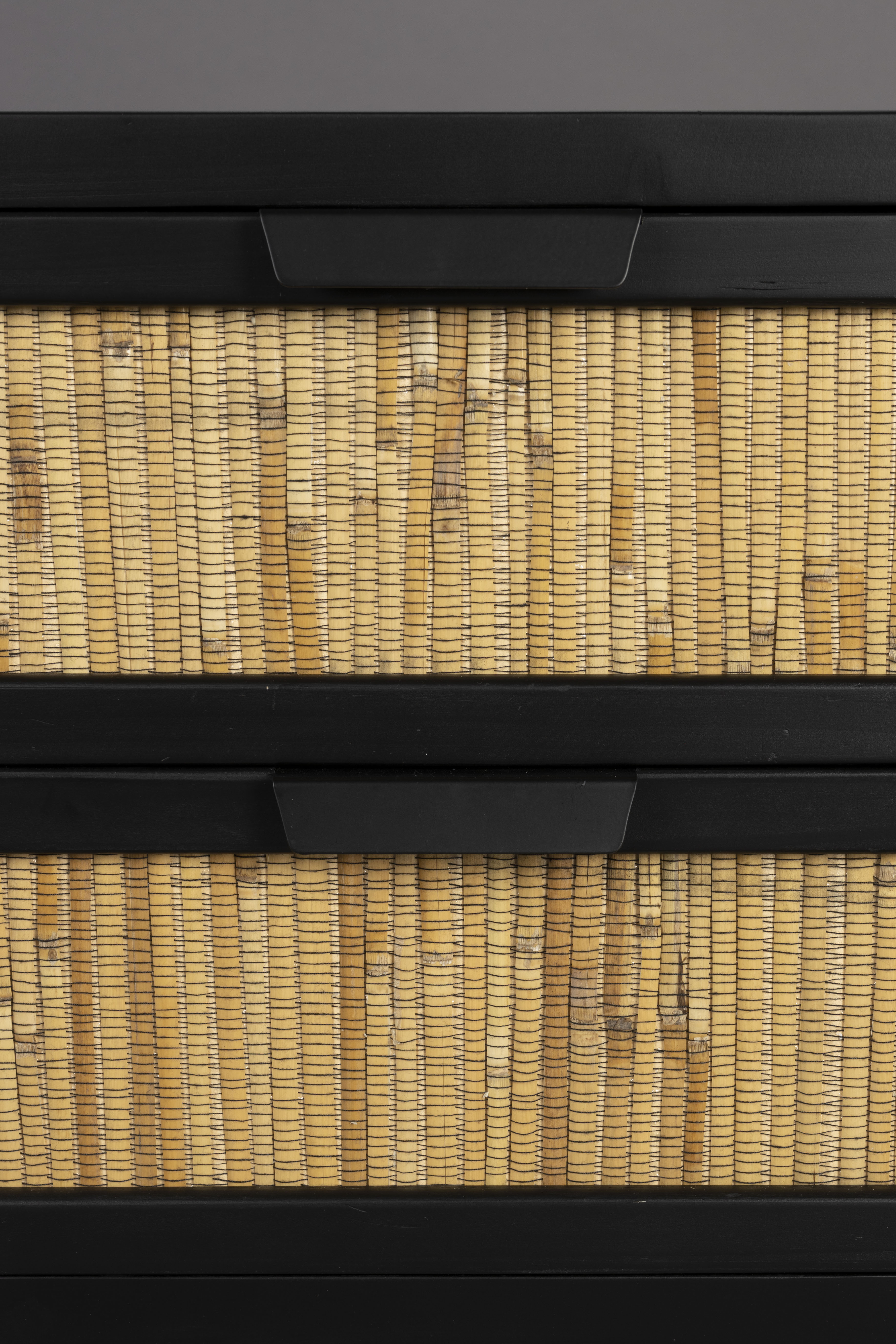 Dutchbone Yasu Black Chinese Fir Wood & Rattan Bedside Table